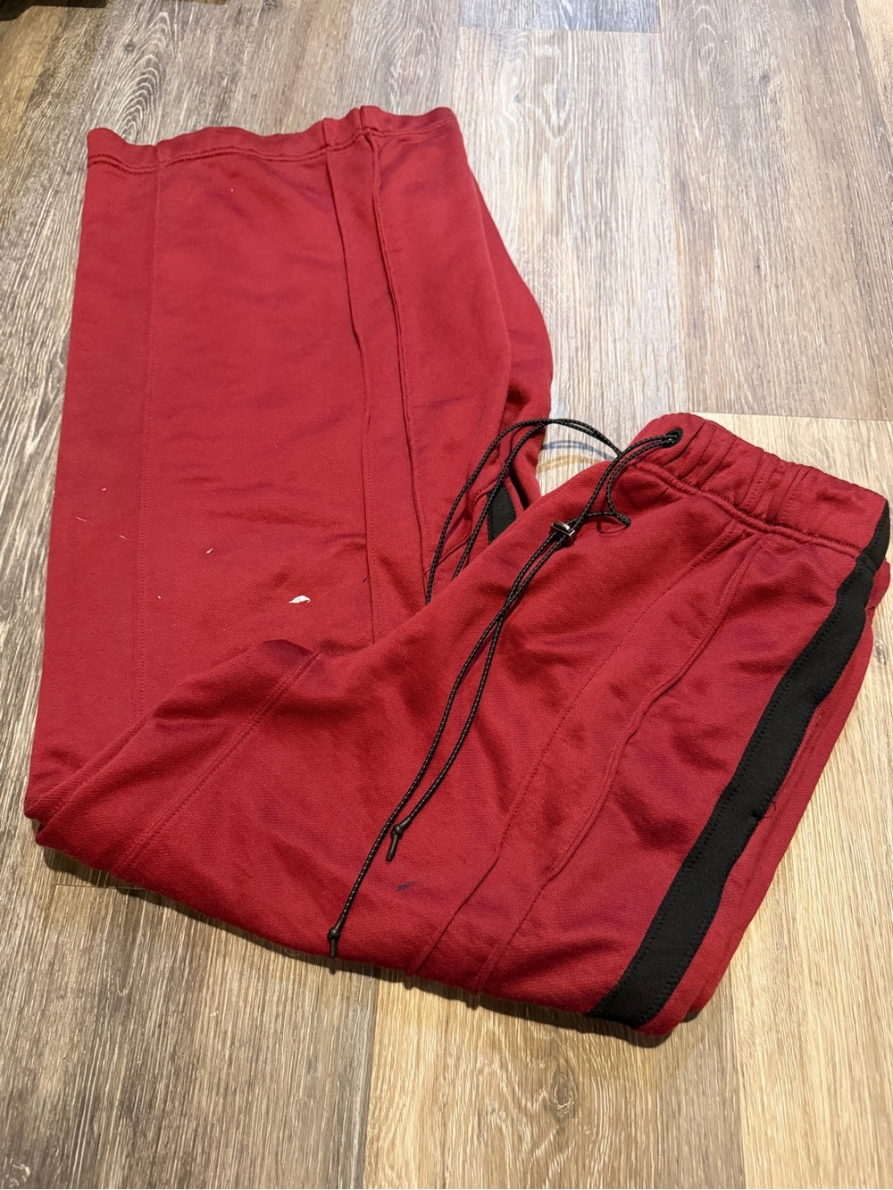 FP Movement by Free People Maroon Sweatpants with Black Side Stripe - Picture 4 of 5